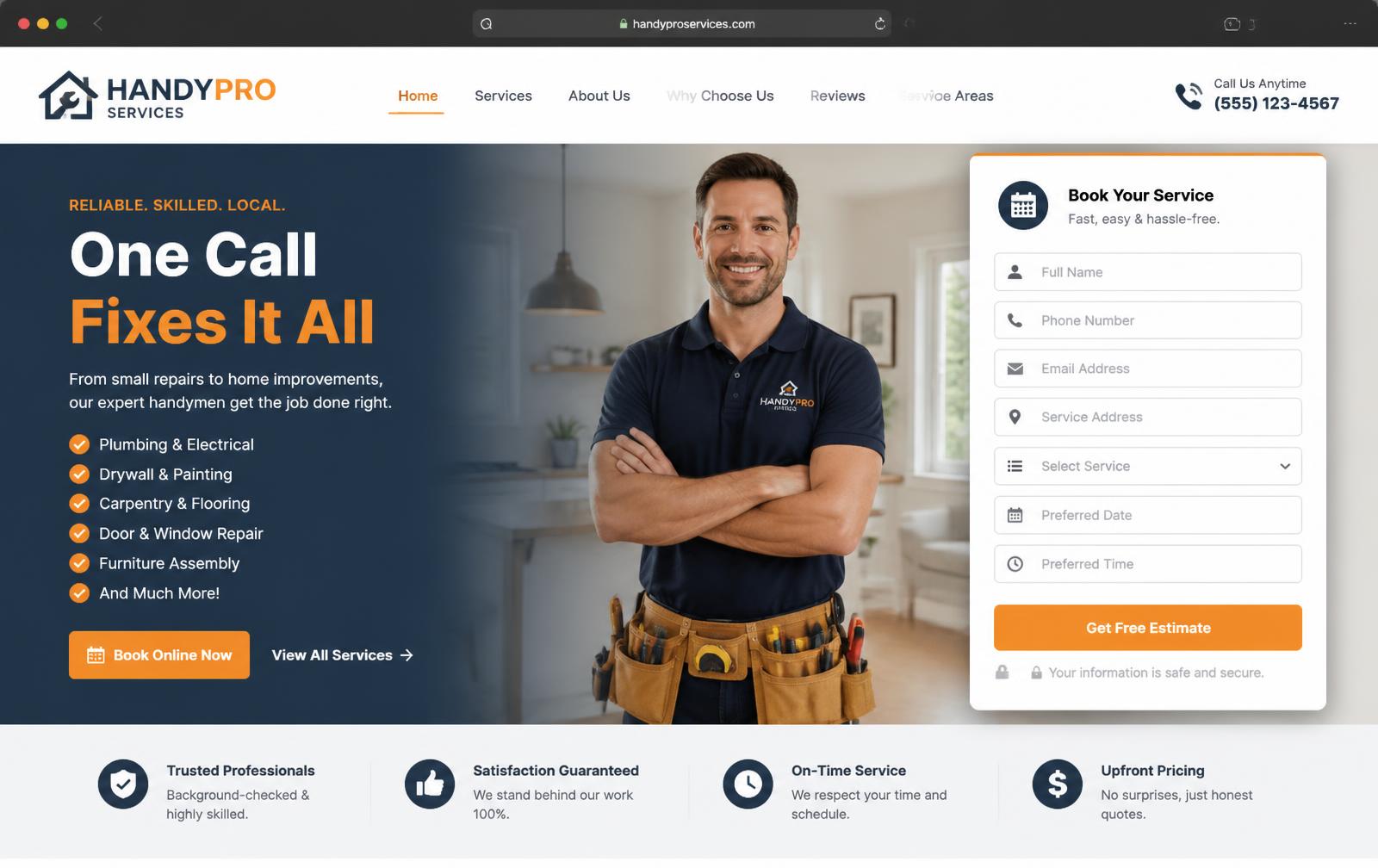 Handyman services website design