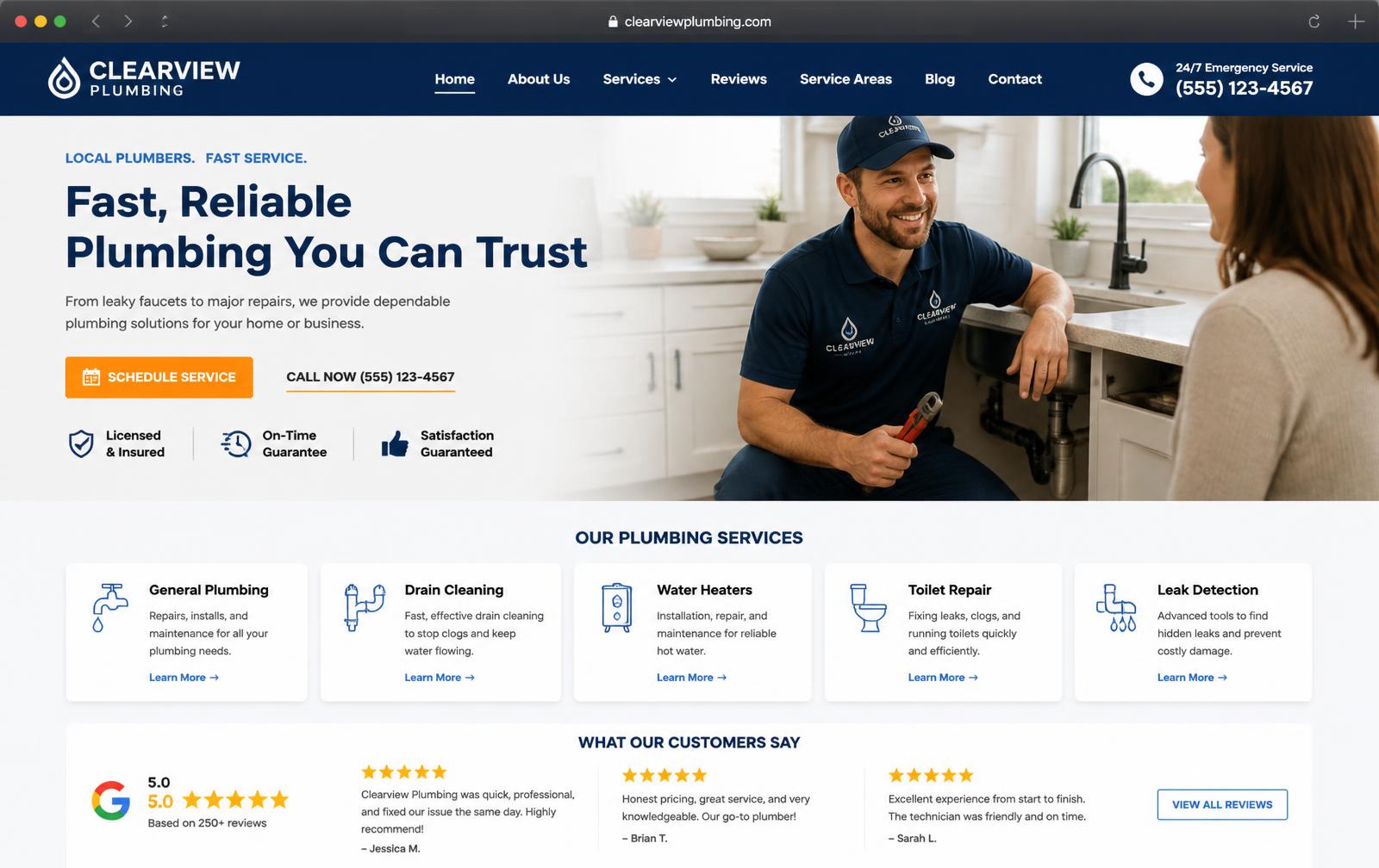 Plumbing company website design