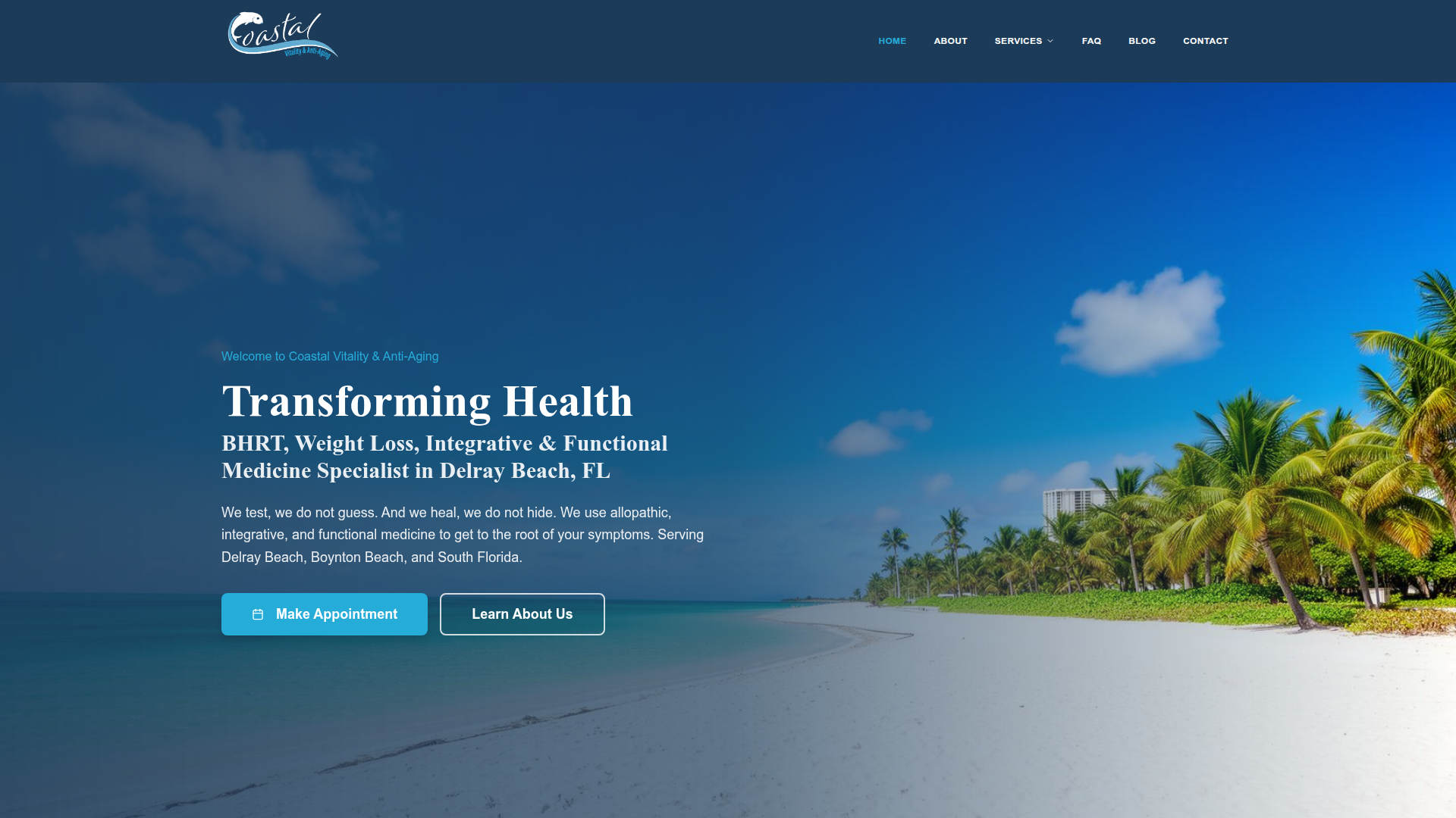 Coastal Vitality & Anti-Aging website screenshot