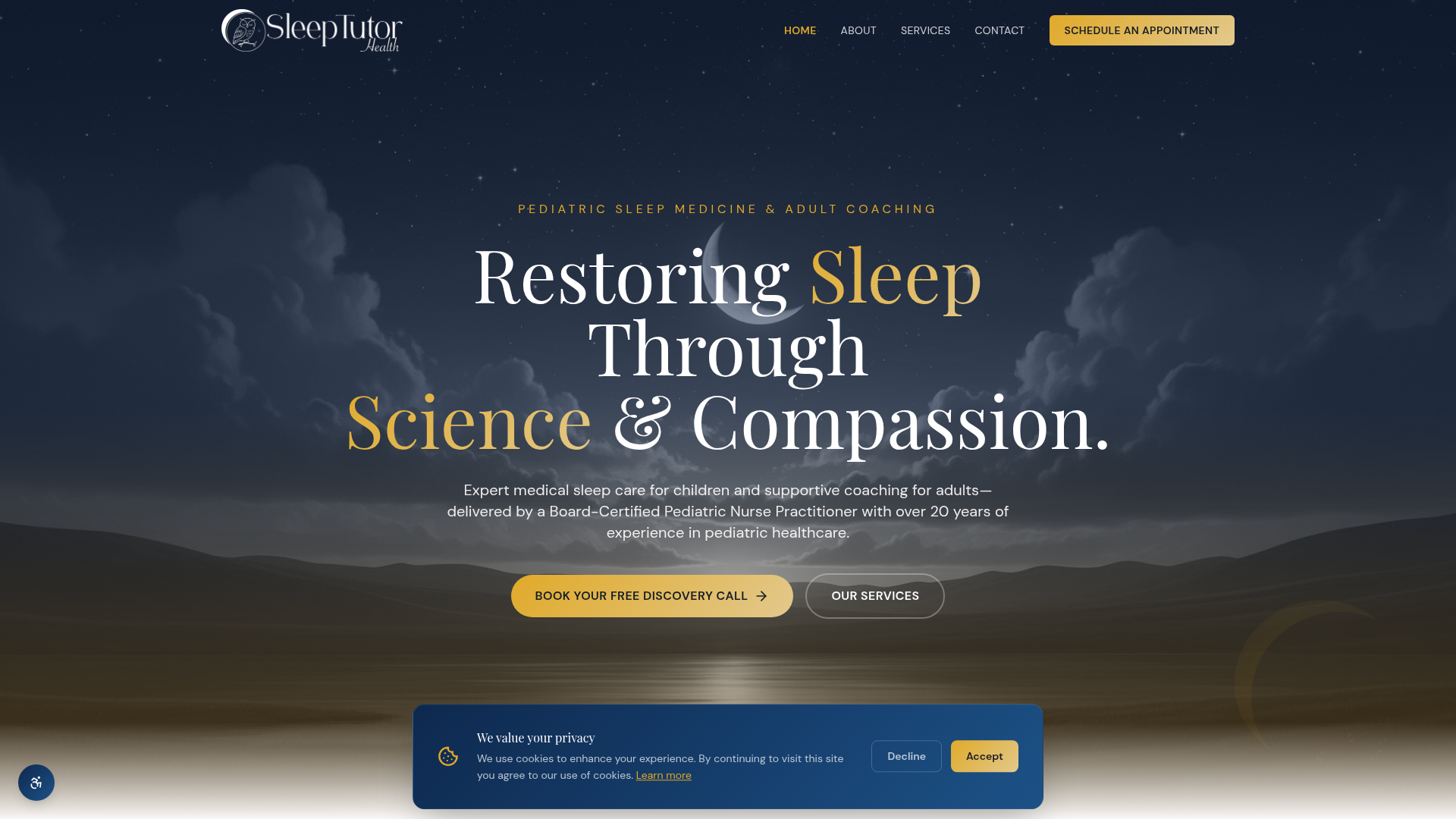 The Sleep Tutor website screenshot