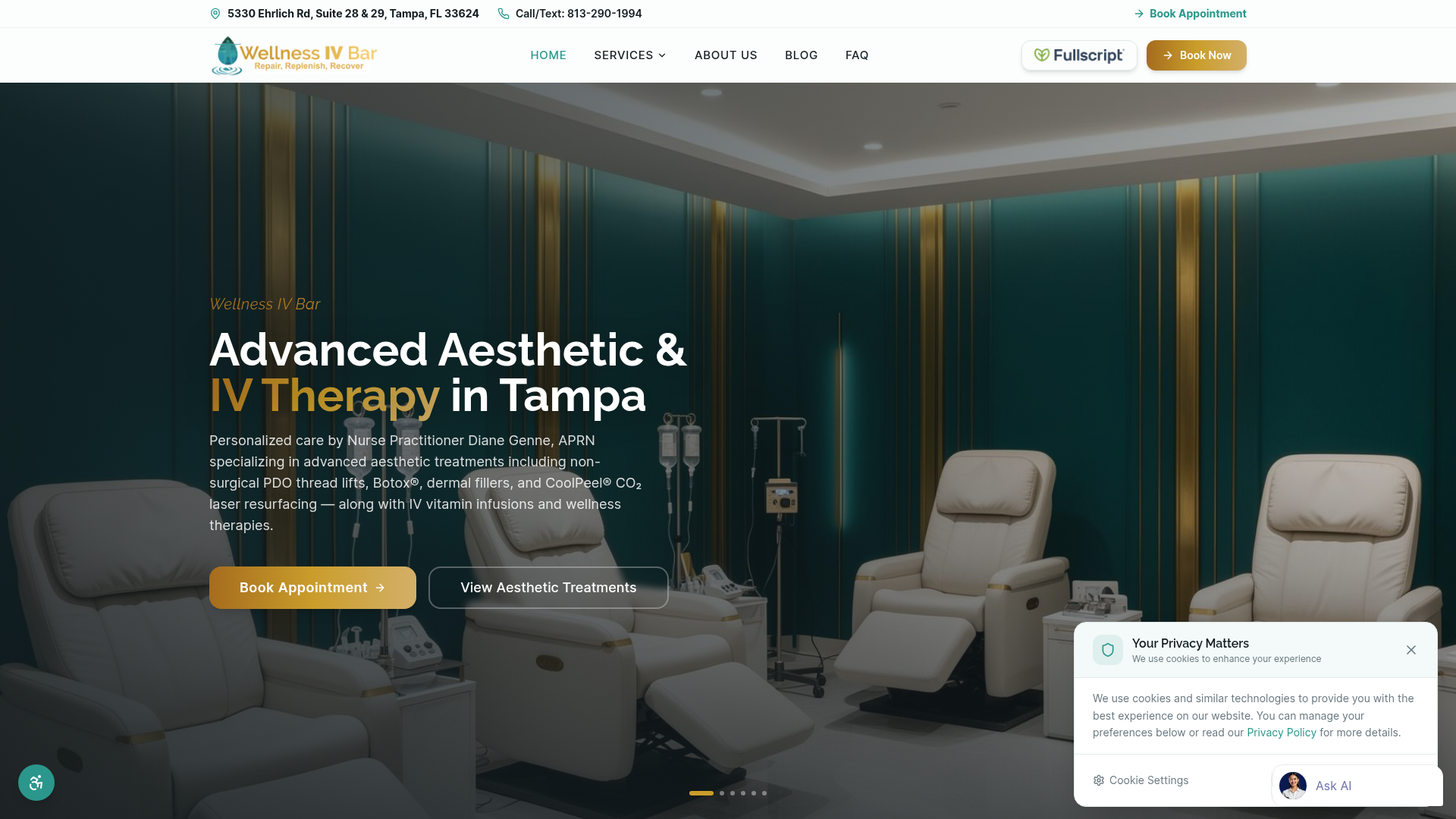 Wellness IV Bar website screenshot